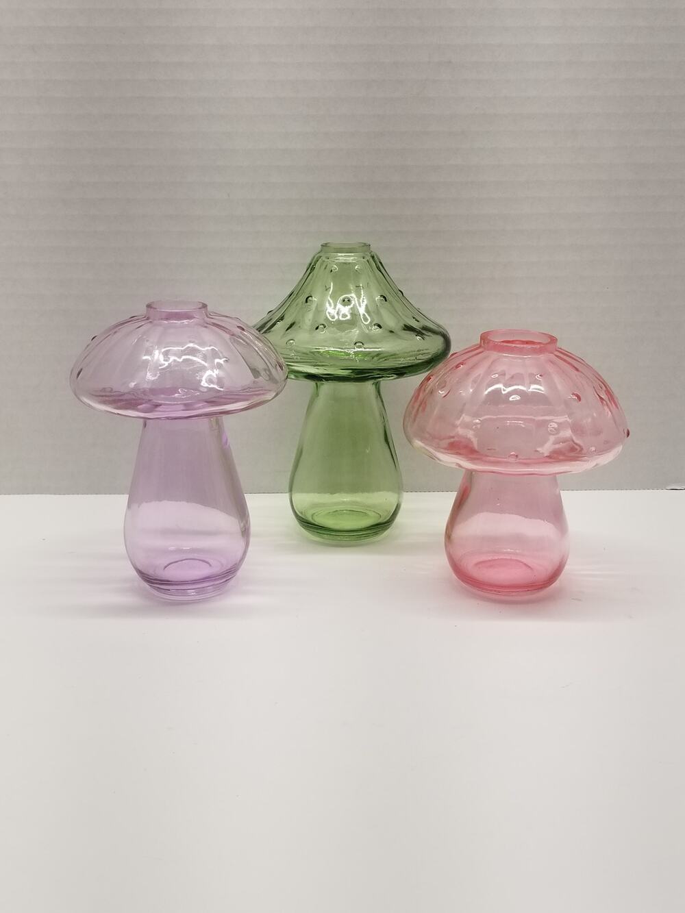 Glass Mushroom Vase Set Target Bullseye Spring 2024 Pink Purple Green